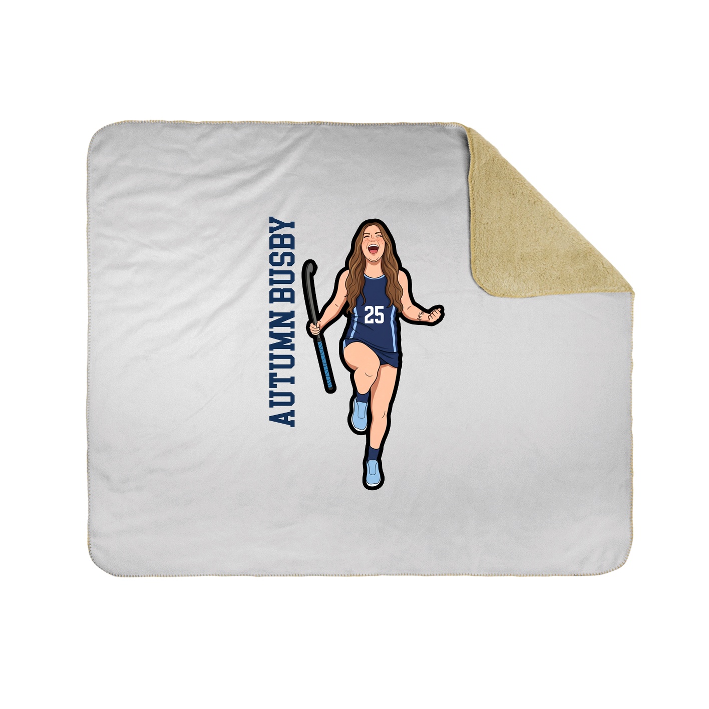 Throw Blanket — Name Vertical in White