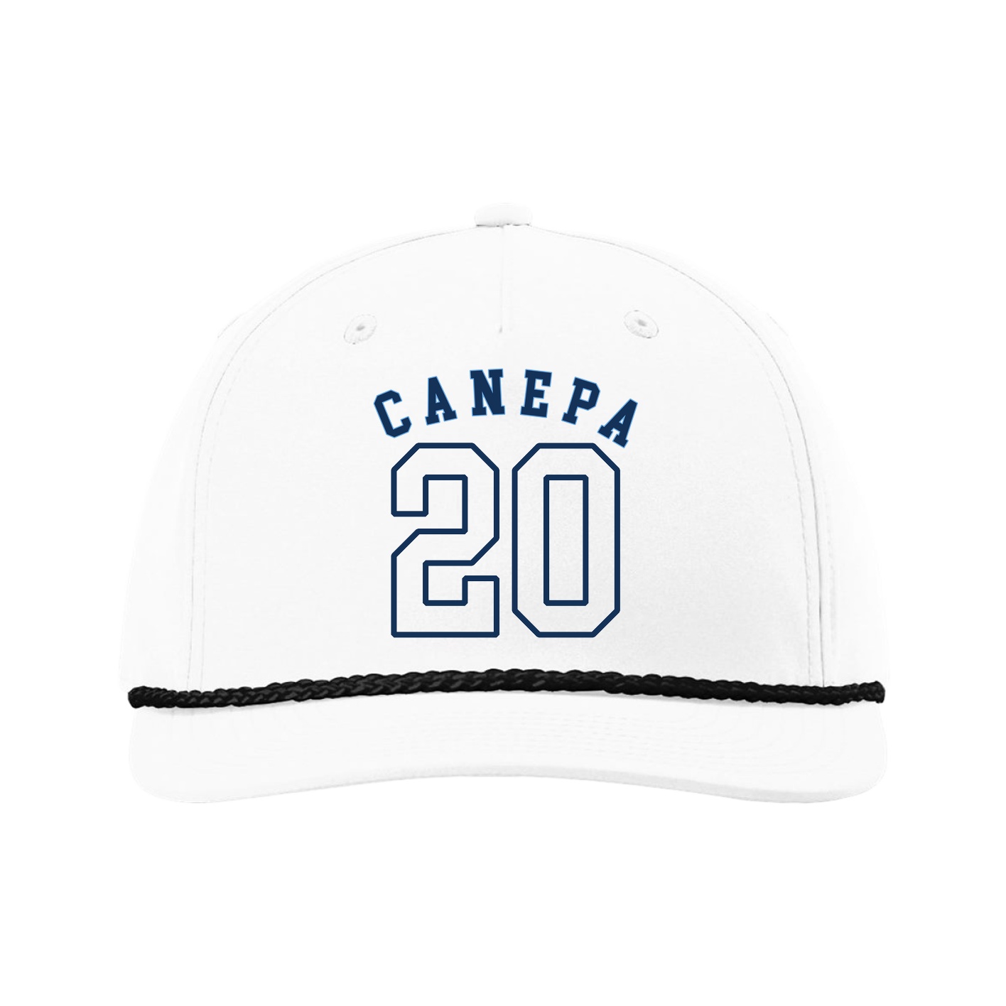 Five-Panel Classic Rope Cap — Shirsey Arch in White