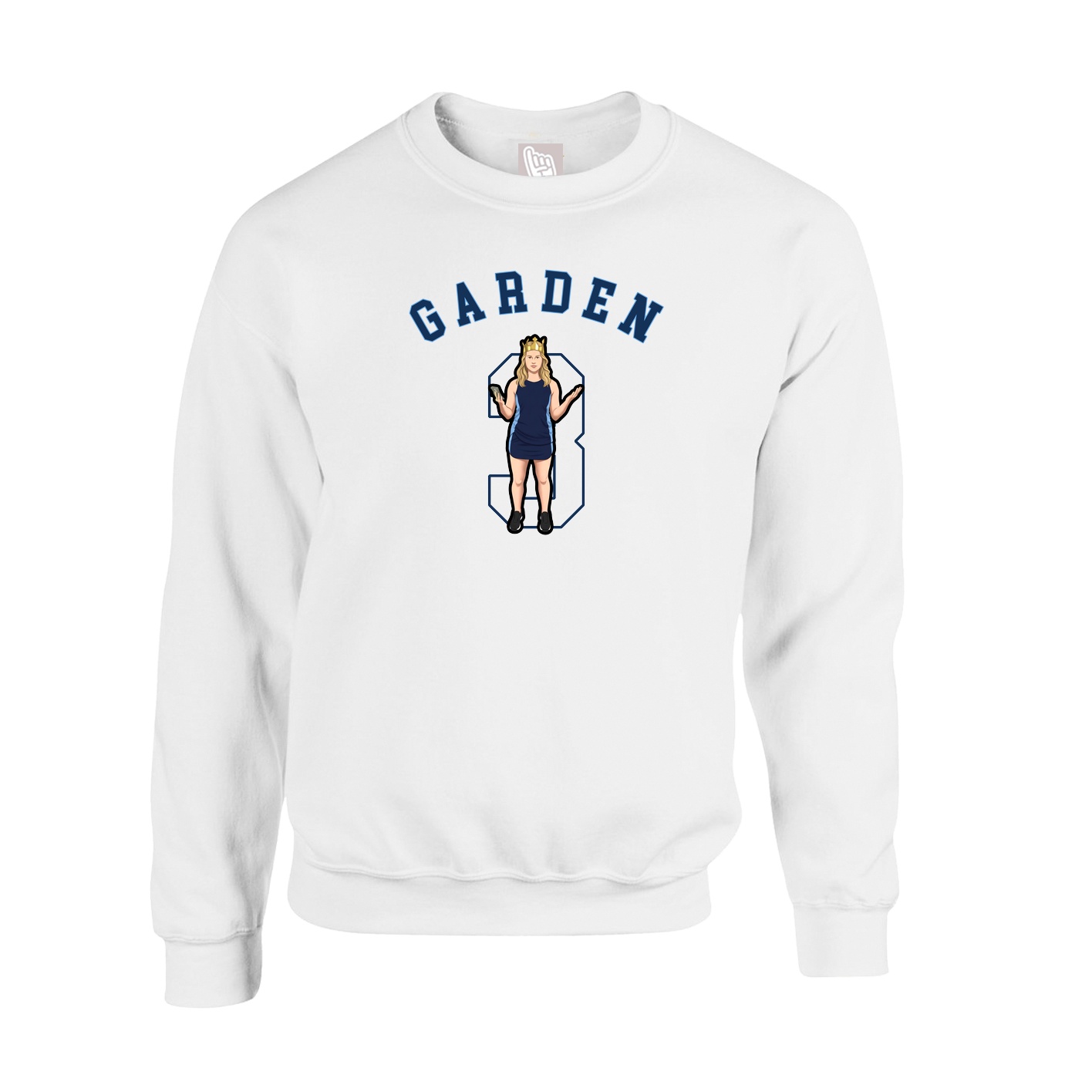 Fleece Crew — Shirsey Arch in White