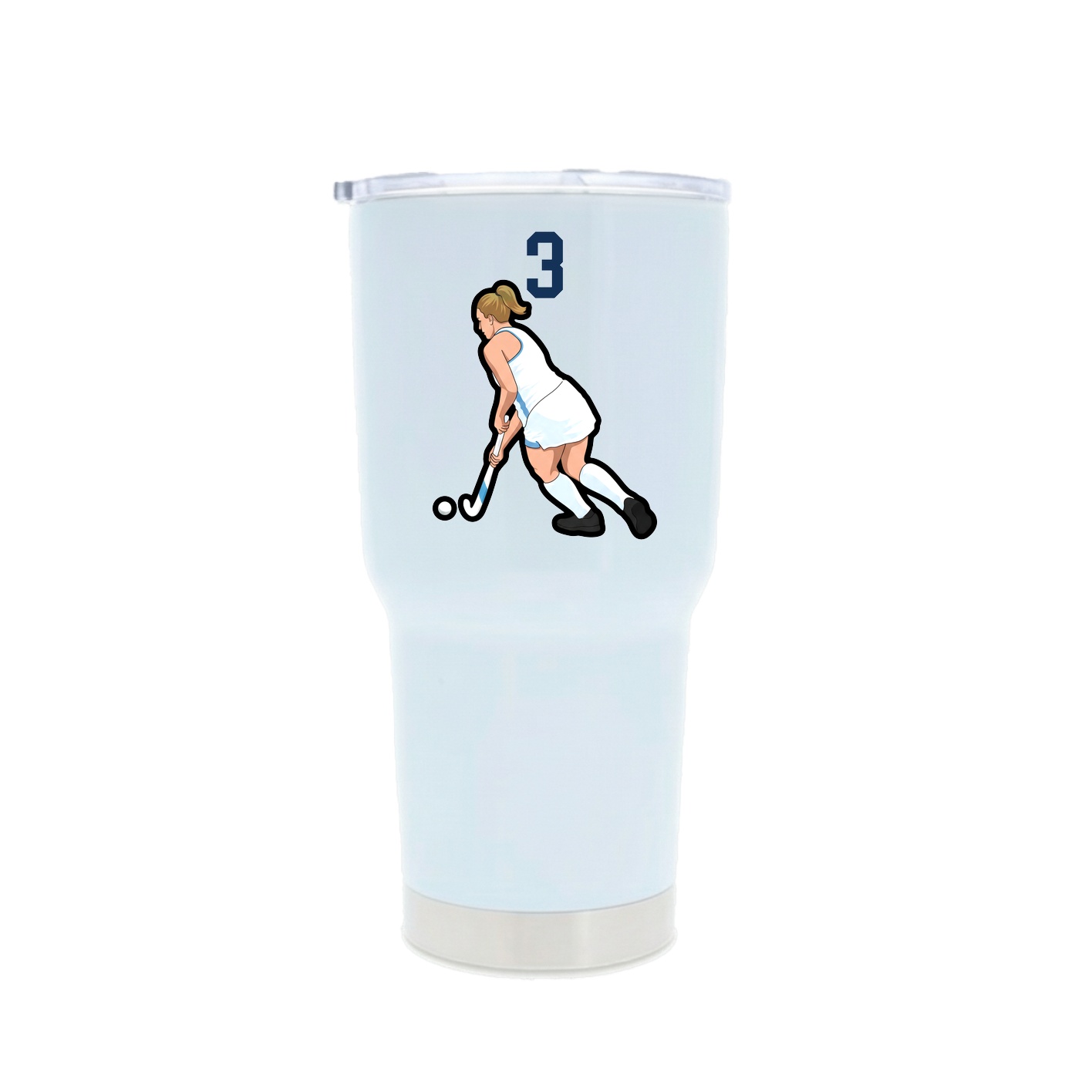 30oz Stainless Steel Tumbler — Number Top in White