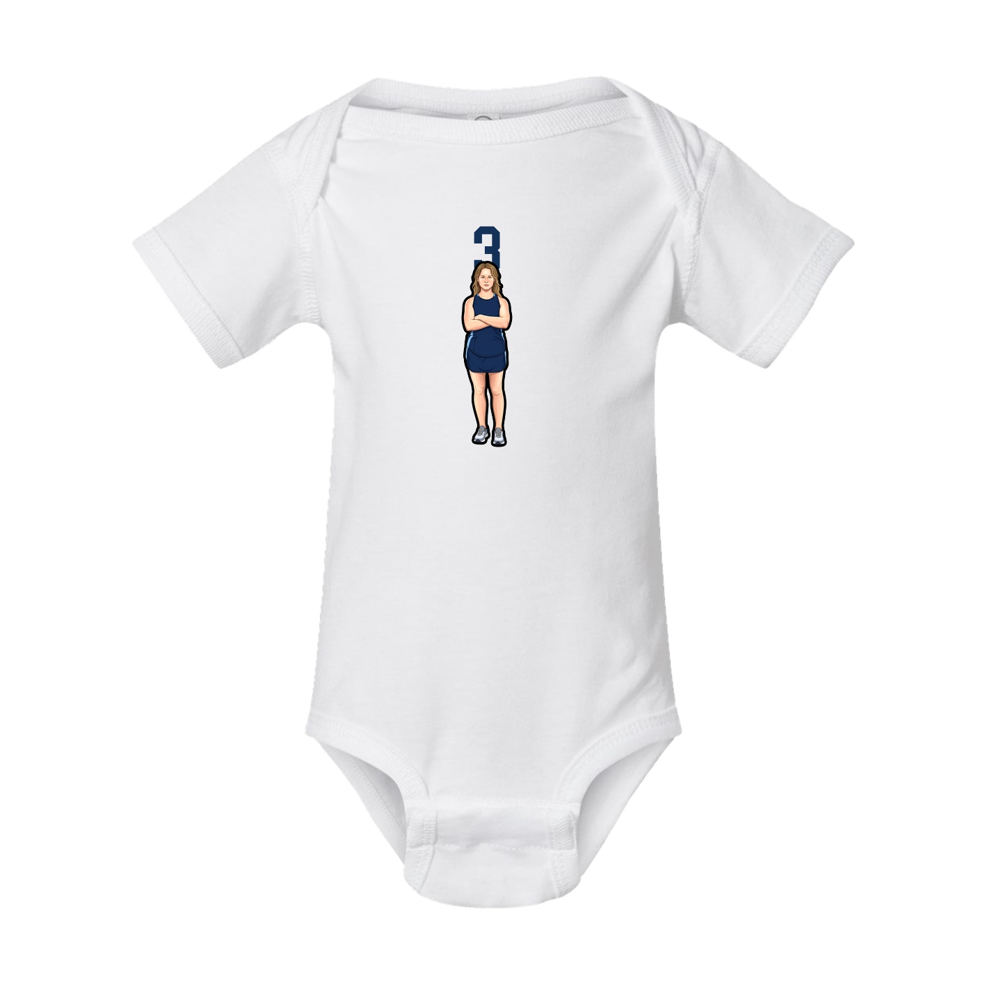 Baby Onesie — Number Top in White