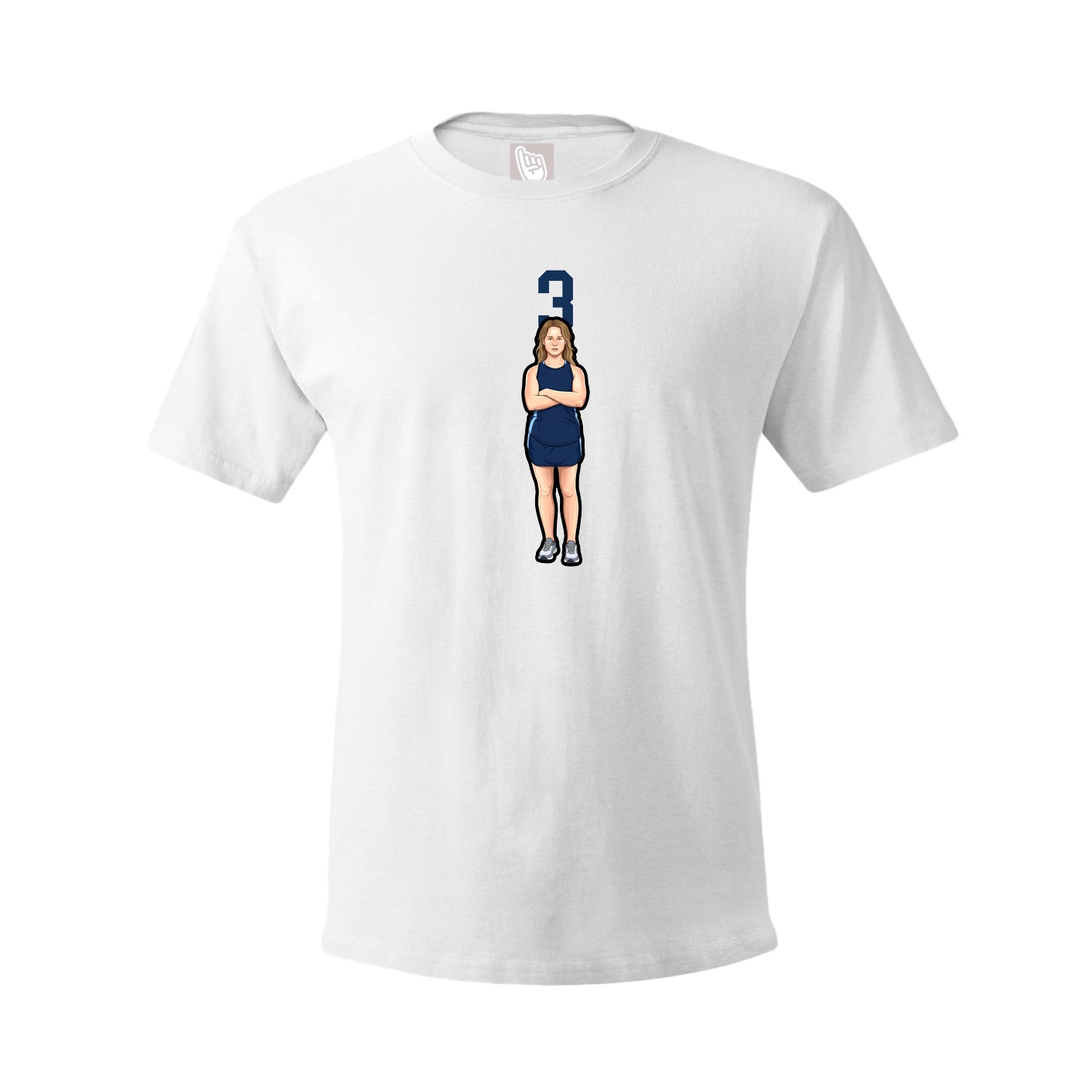 Youth Tee — Number Top in White