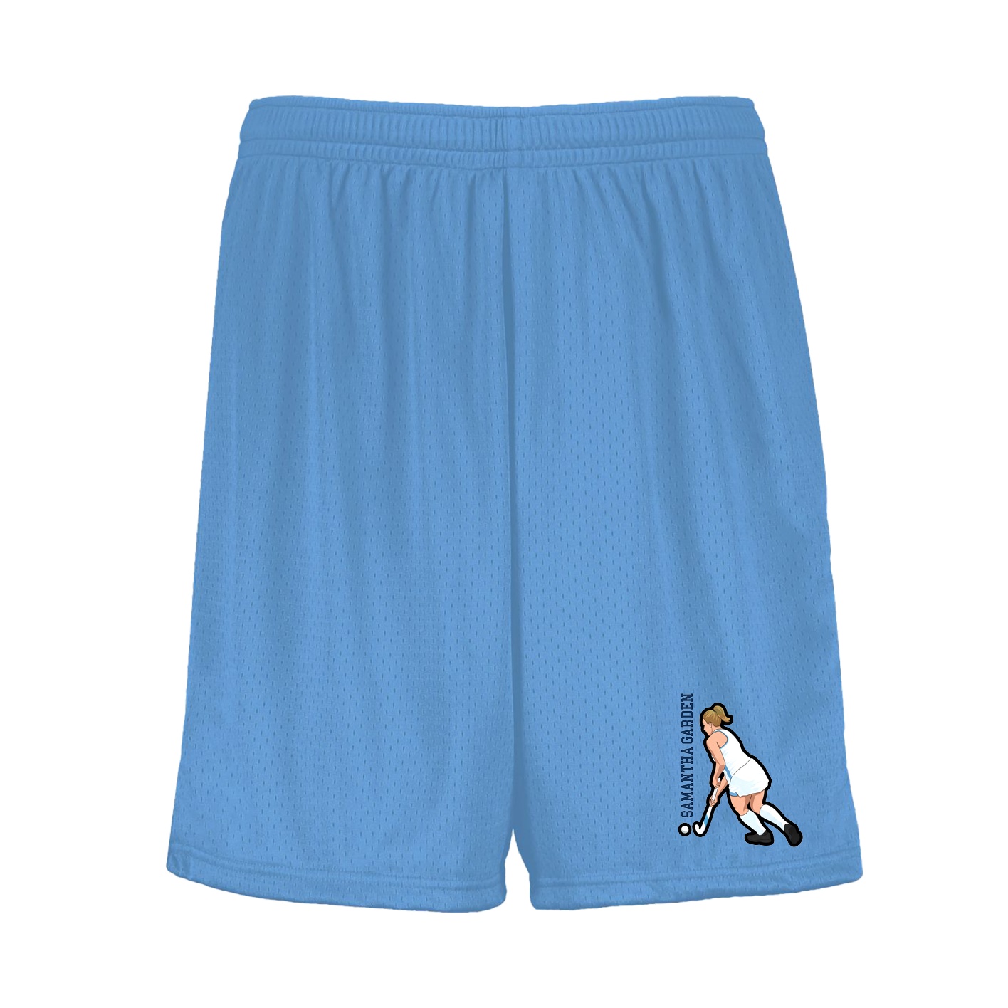 Shorts — Name Vertical in Light Blue