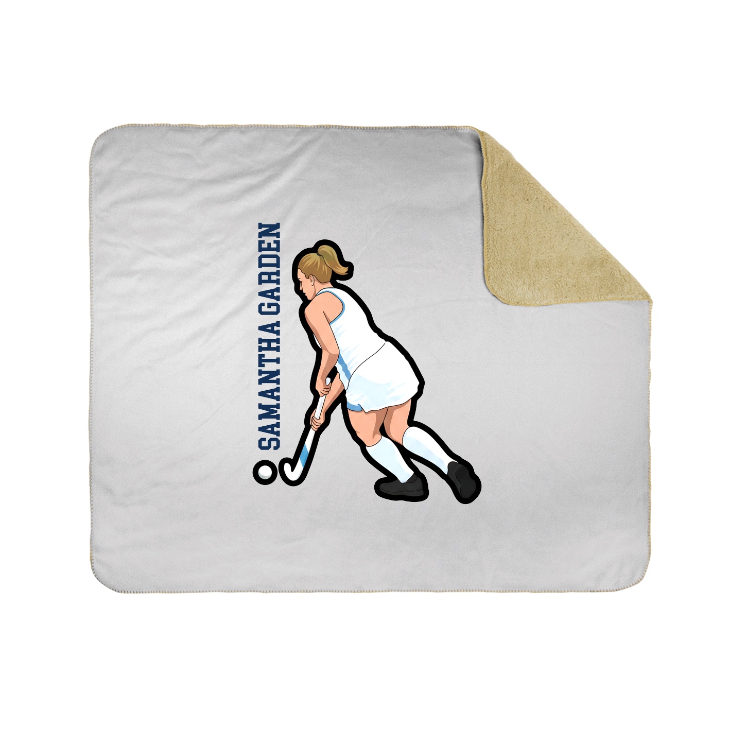 Throw Blanket — Name Vertical in White