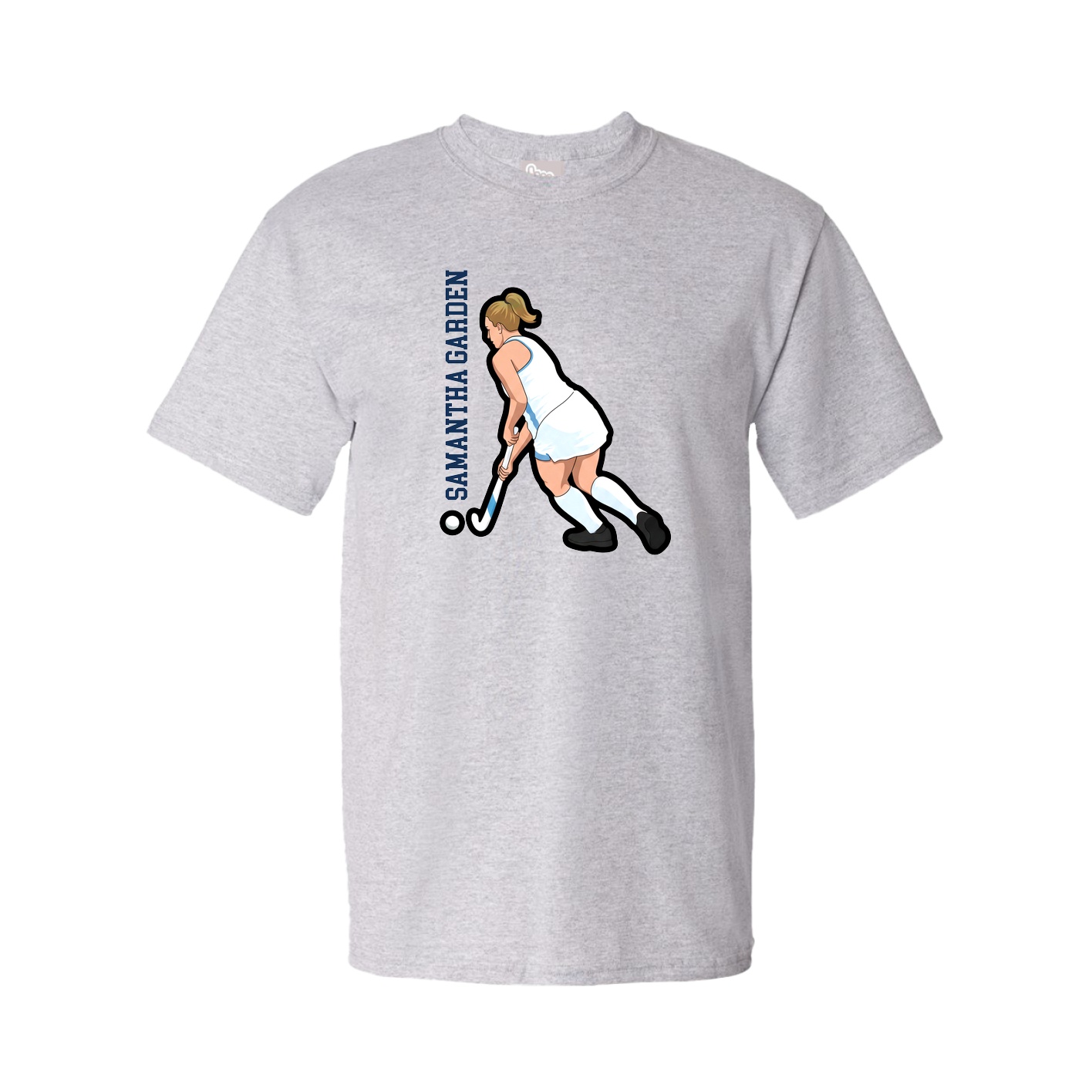 Tee — Name Vertical in Grey