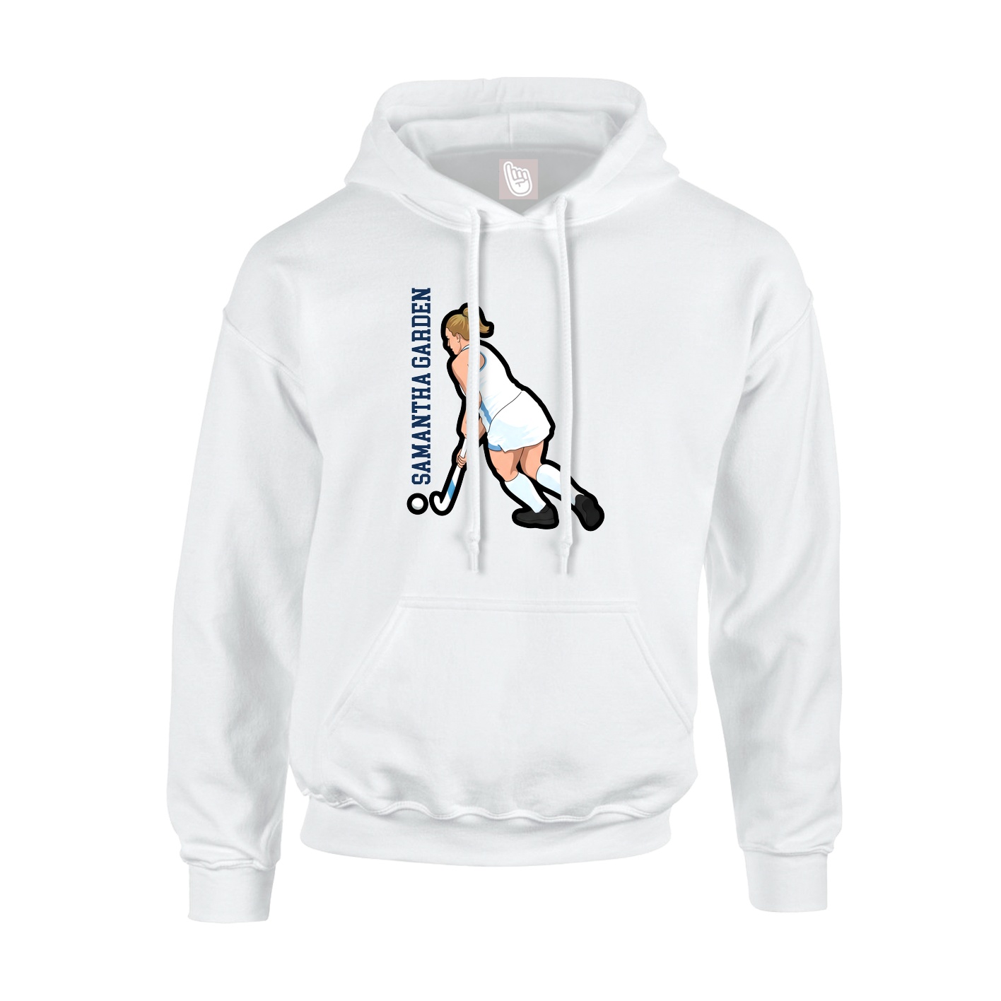 Hoodie — Name Vertical in White