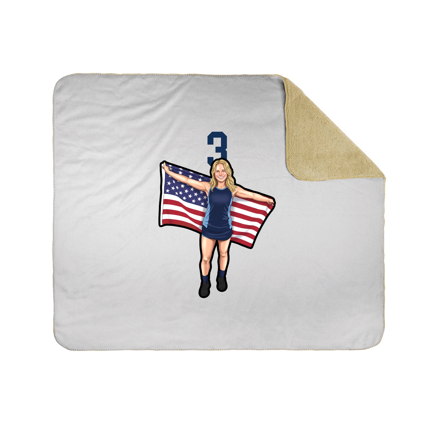 Throw Blanket — Number Top in White