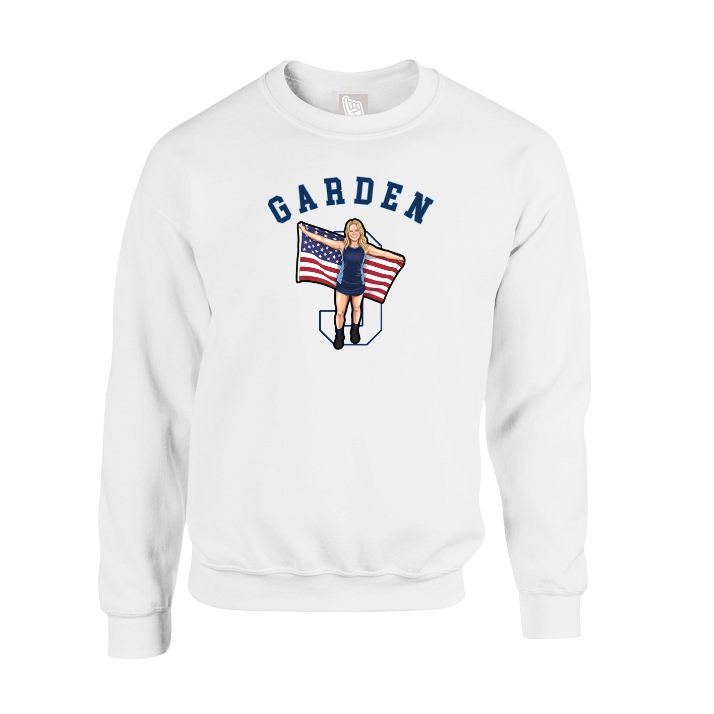 Fleece Crew — Shirsey Arch in White