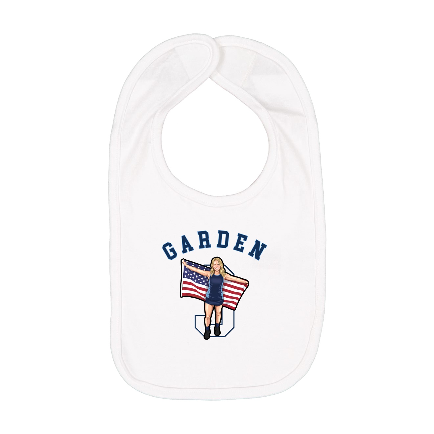 Infant Bib — Shirsey Arch in White