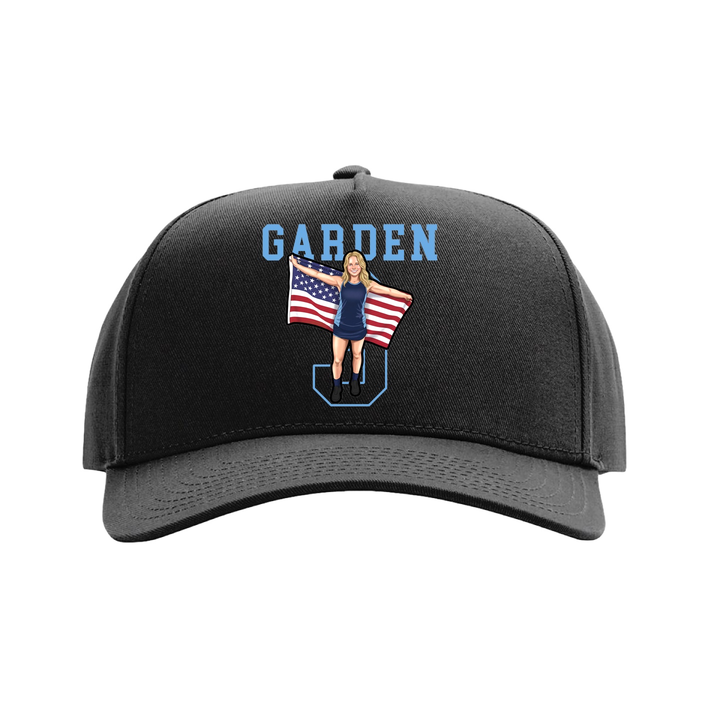 Full Fabric Five-Panel Champ Cap — Shirsey in Black