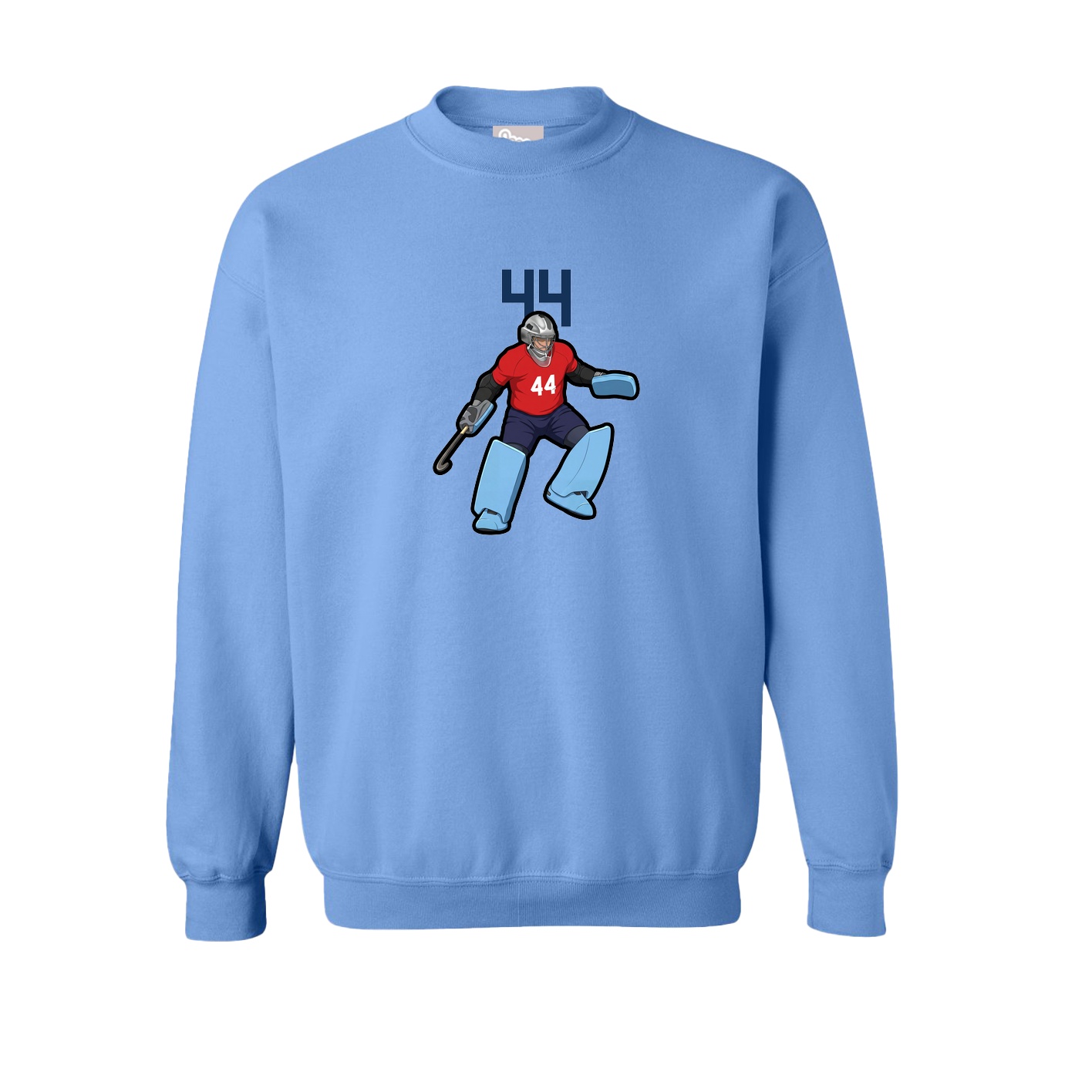 Fleece Crew — Number Top in Powder Blue