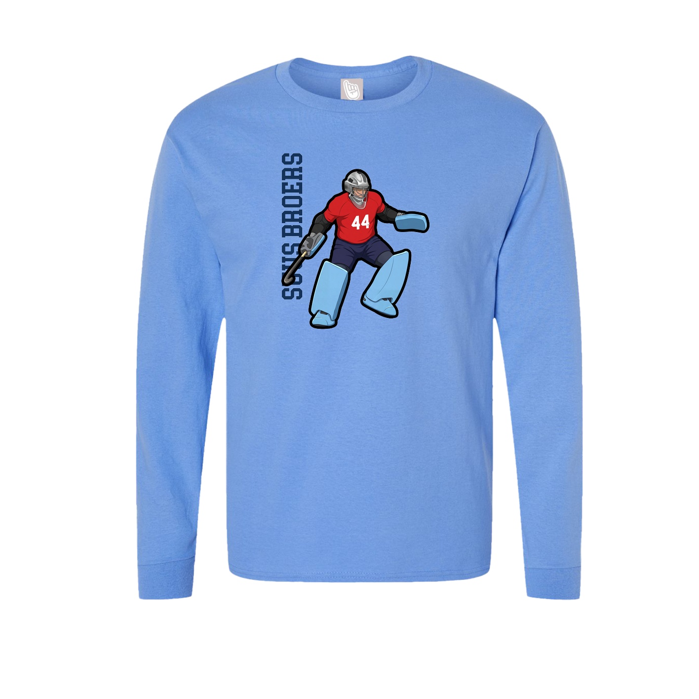 Long Sleeve Tee — Name Vertical in Powder Blue