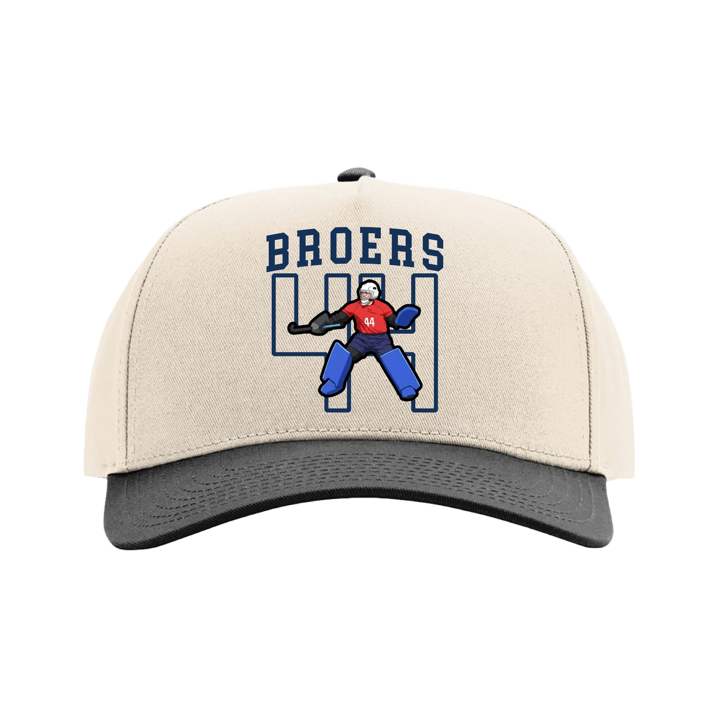 Full Fabric Five-Panel Champ Cap — Shirsey in Cream/Black