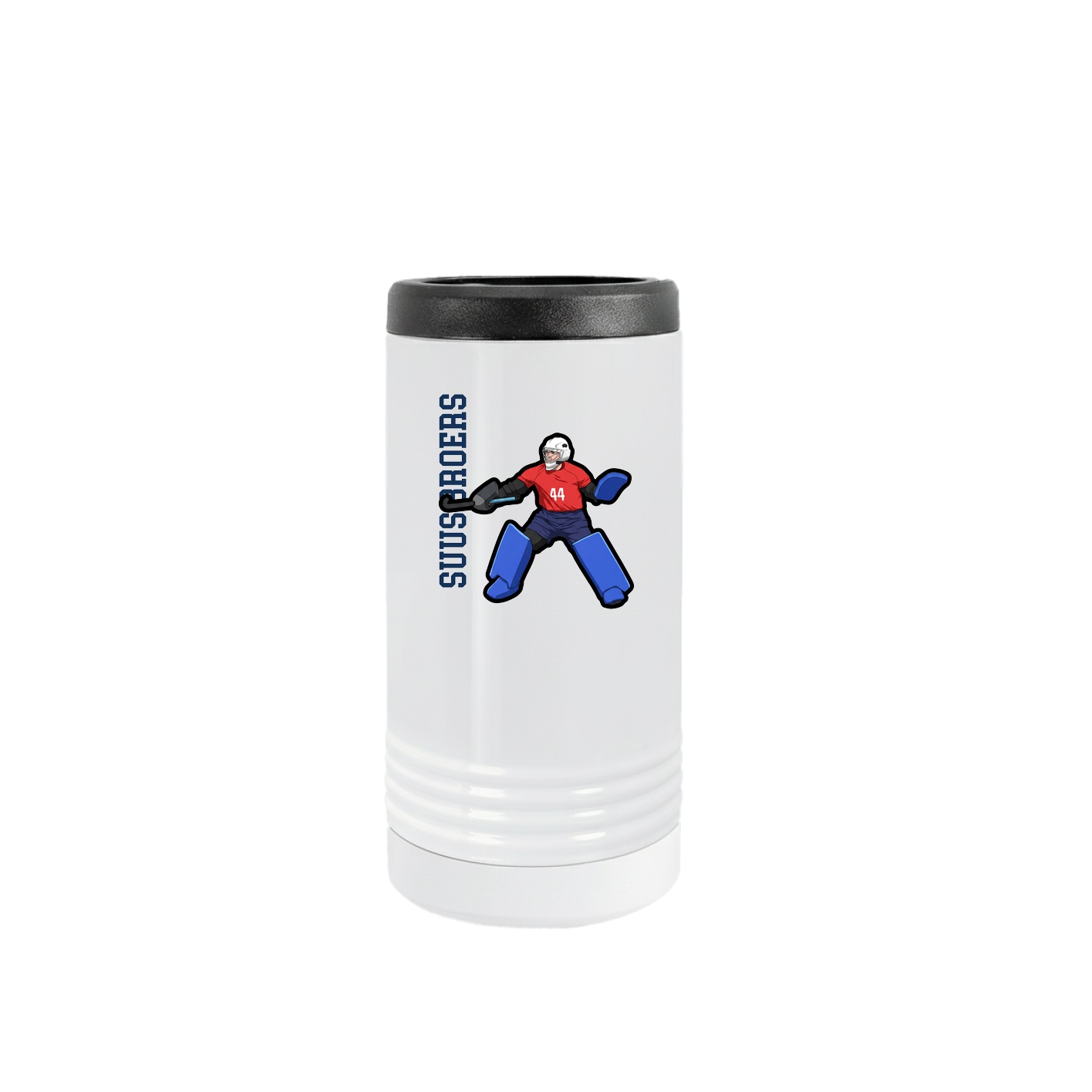 Slim Beverage Holder — Name Vertical in White