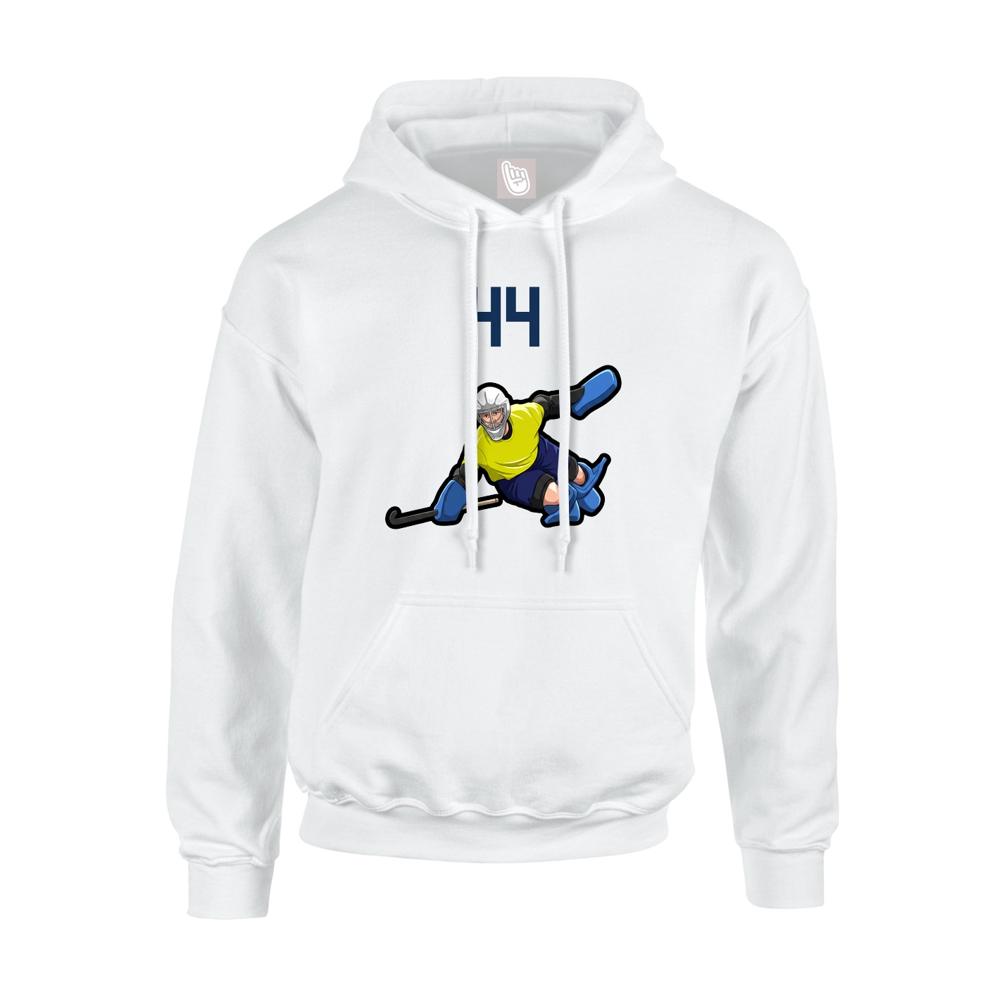 Youth Hoodie — Number Top in White