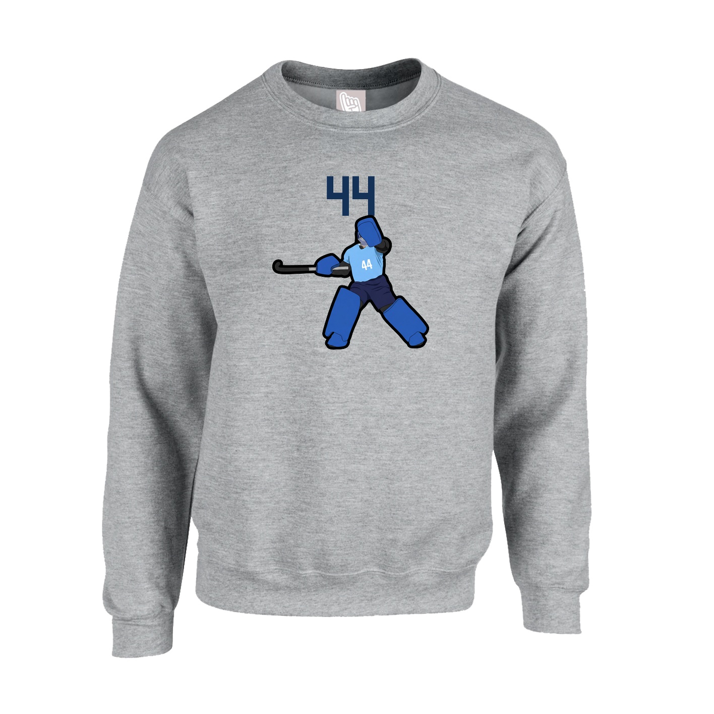 Fleece Crew — Number Top in Grey