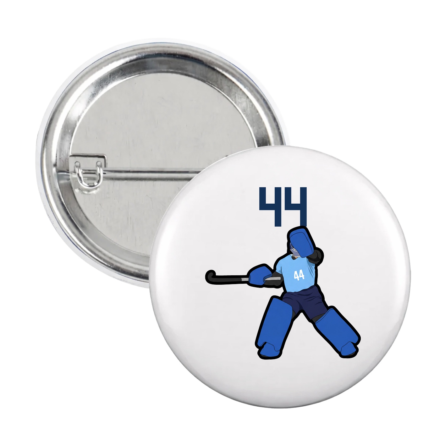 Game Day Button — Number Top in White