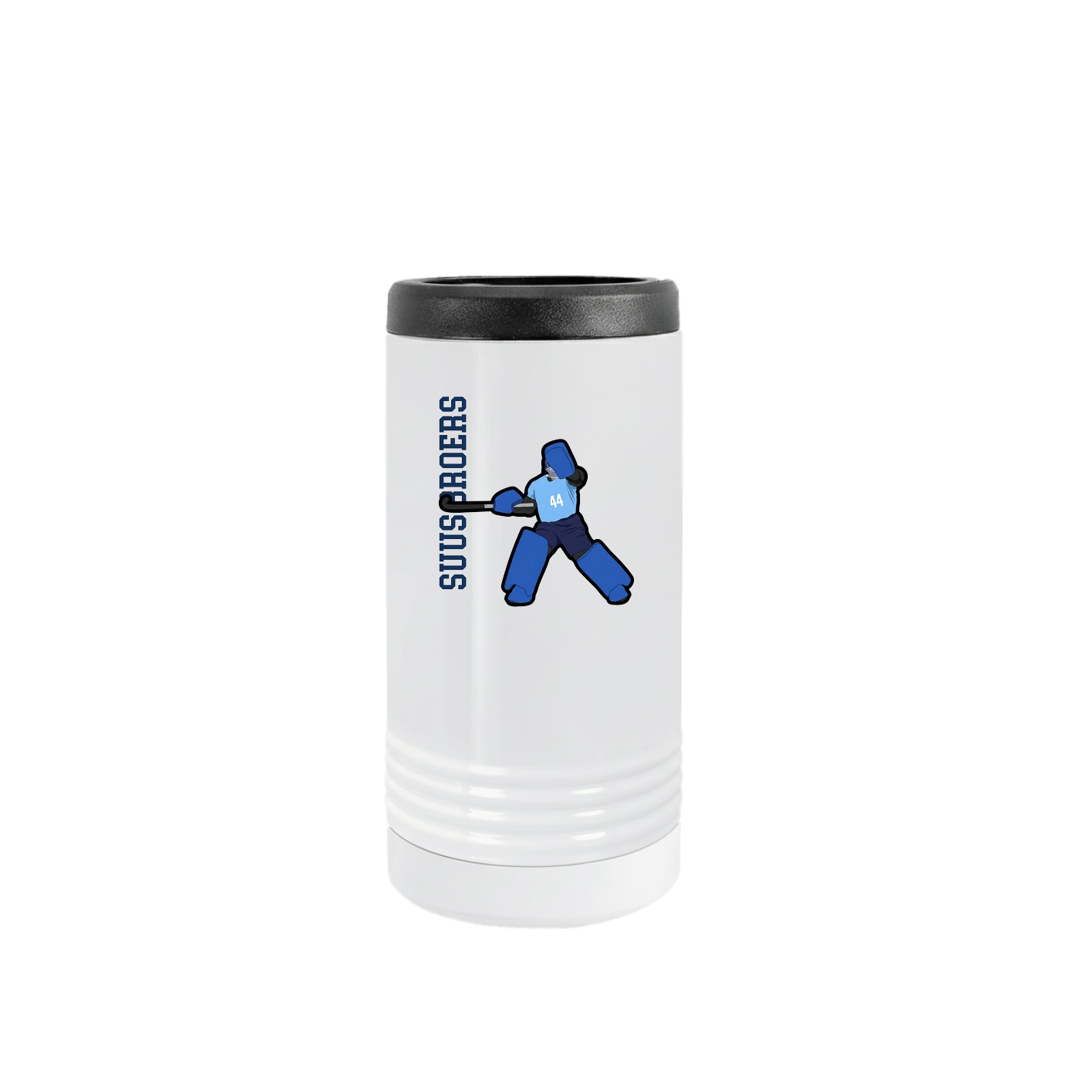 Slim Beverage Holder — Name Vertical in White