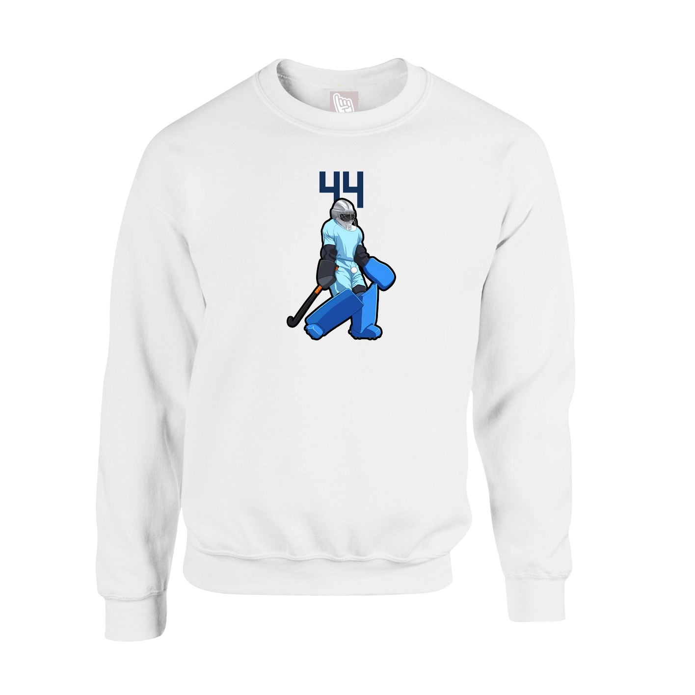 Fleece Crew — Number Top in White