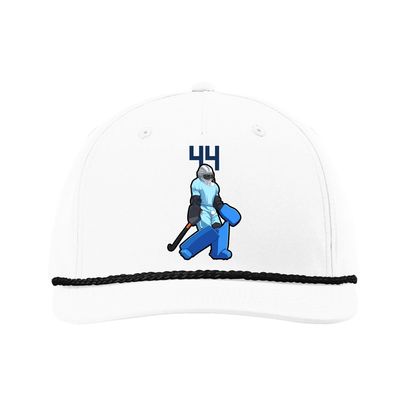 Five-Panel Classic Rope Cap — Number Top in White