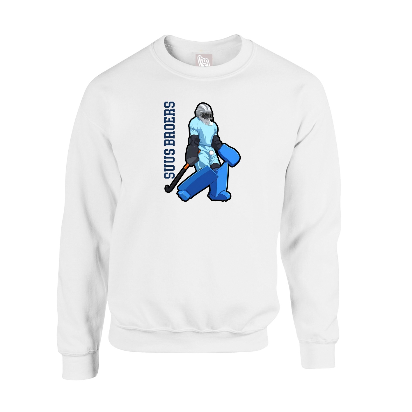 Fleece Crew — Name Vertical in White