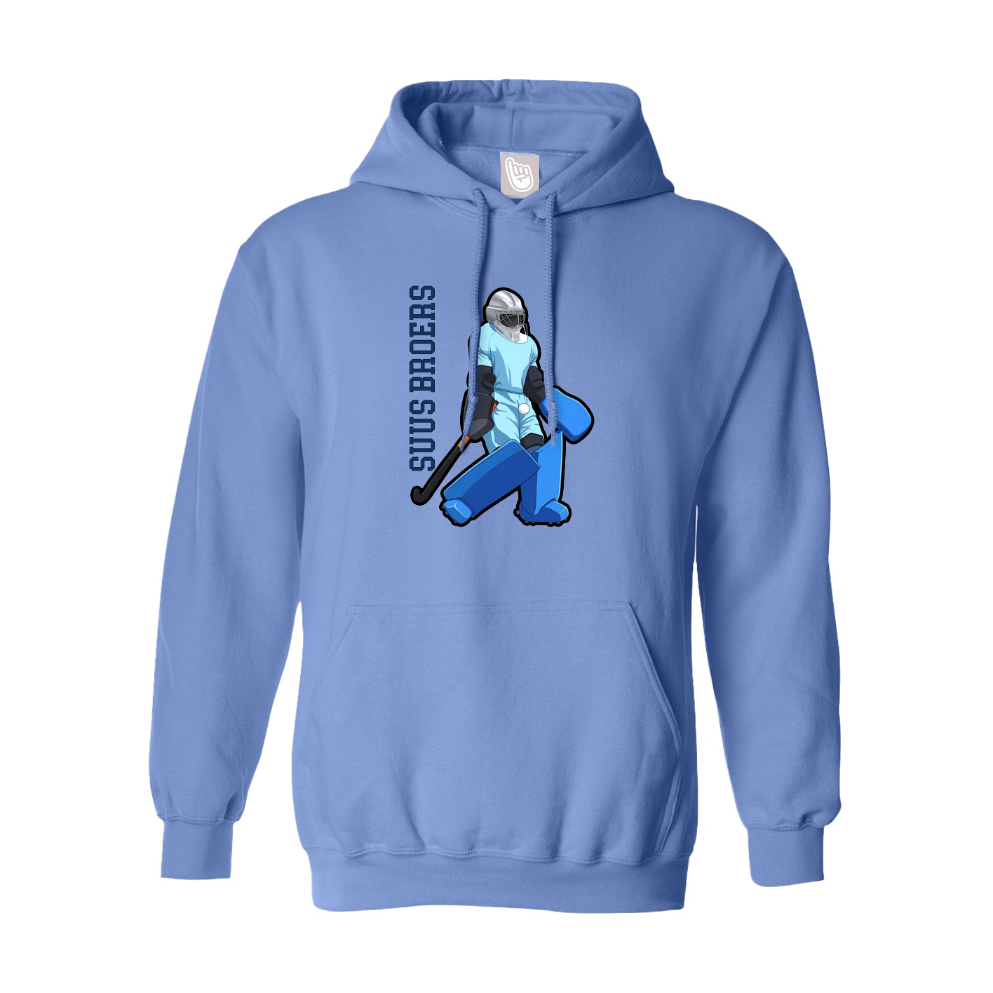 Youth Hoodie — Name Vertical in Powder Blue