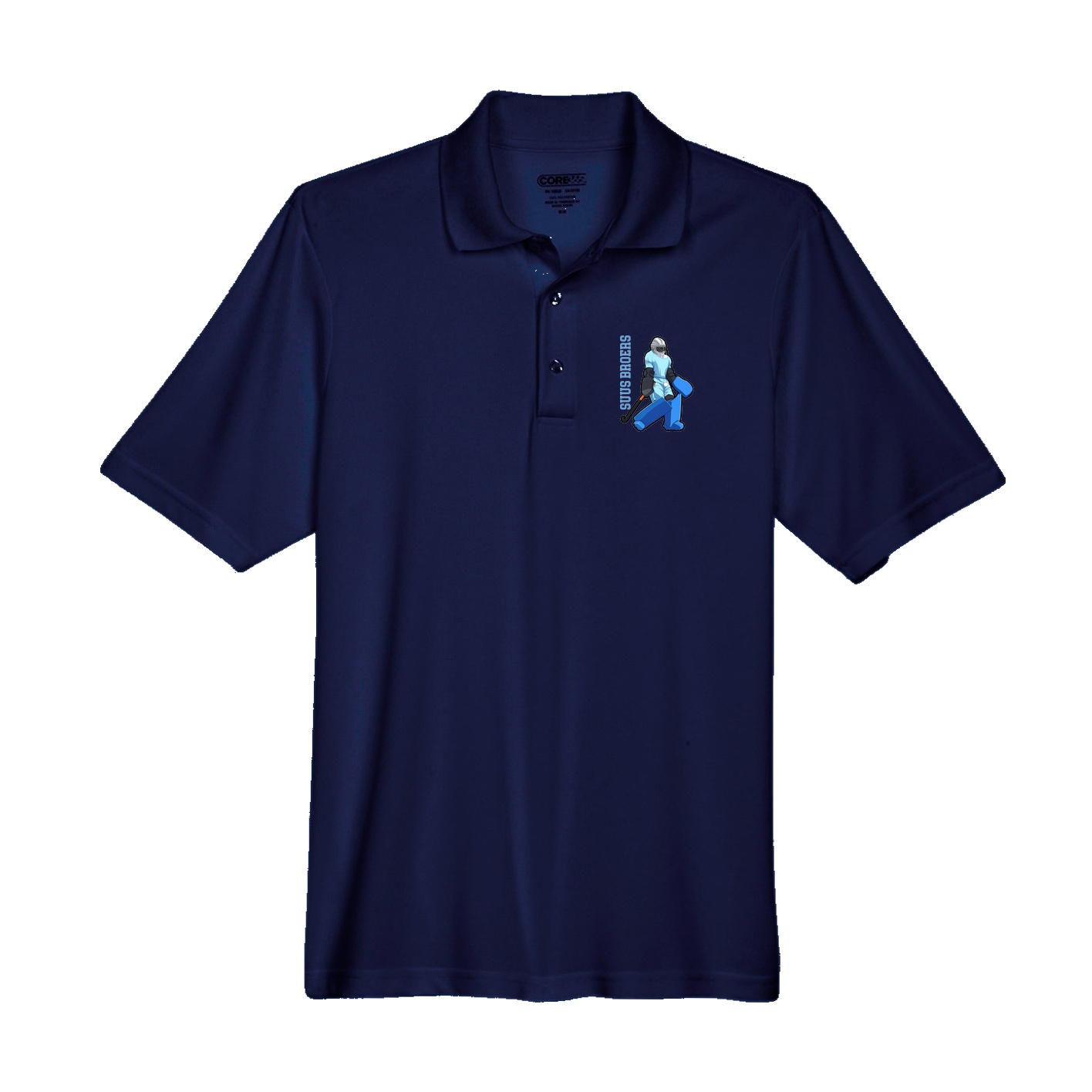 Performance Polo — Name Vertical in Navy