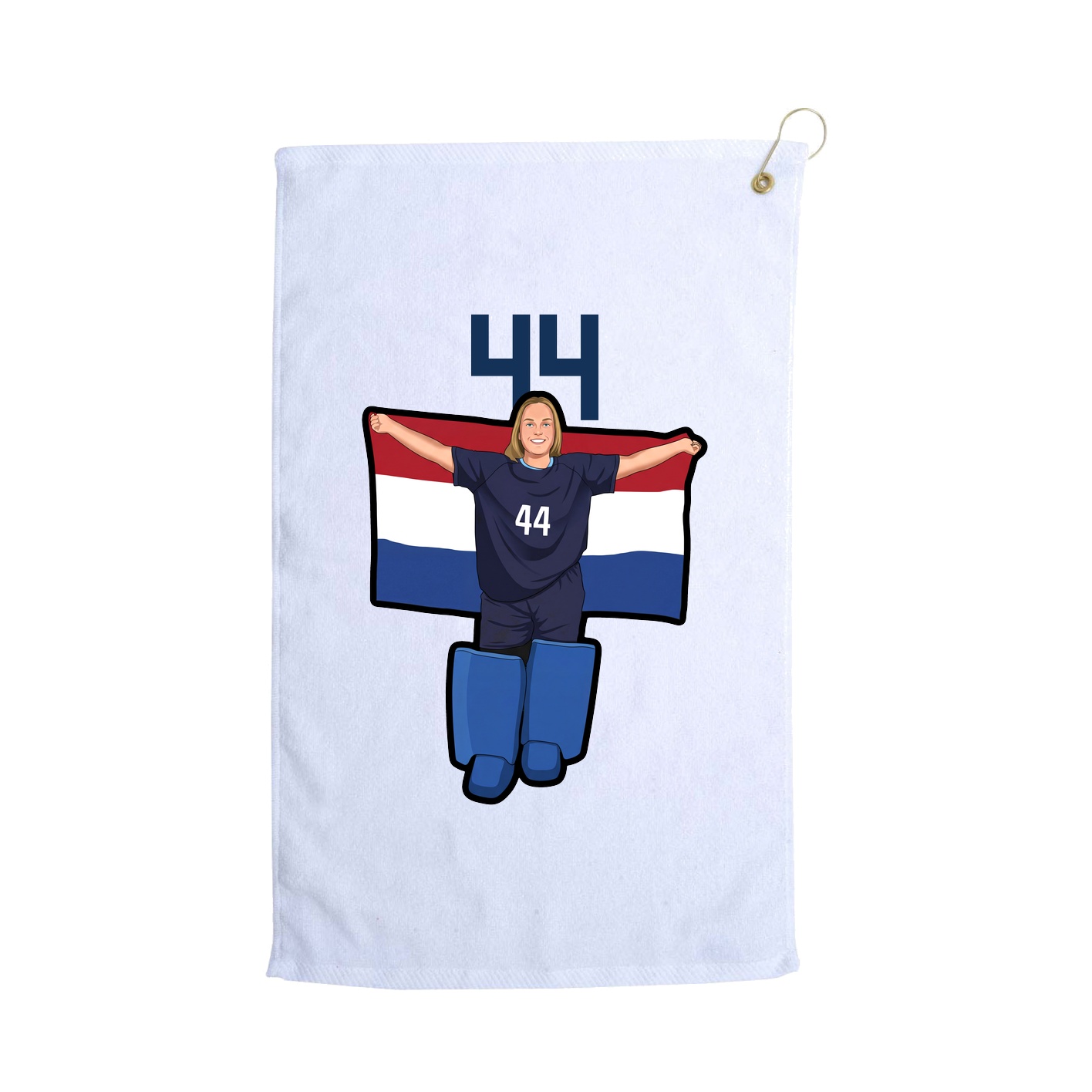 Golf Towel — Number Top in White