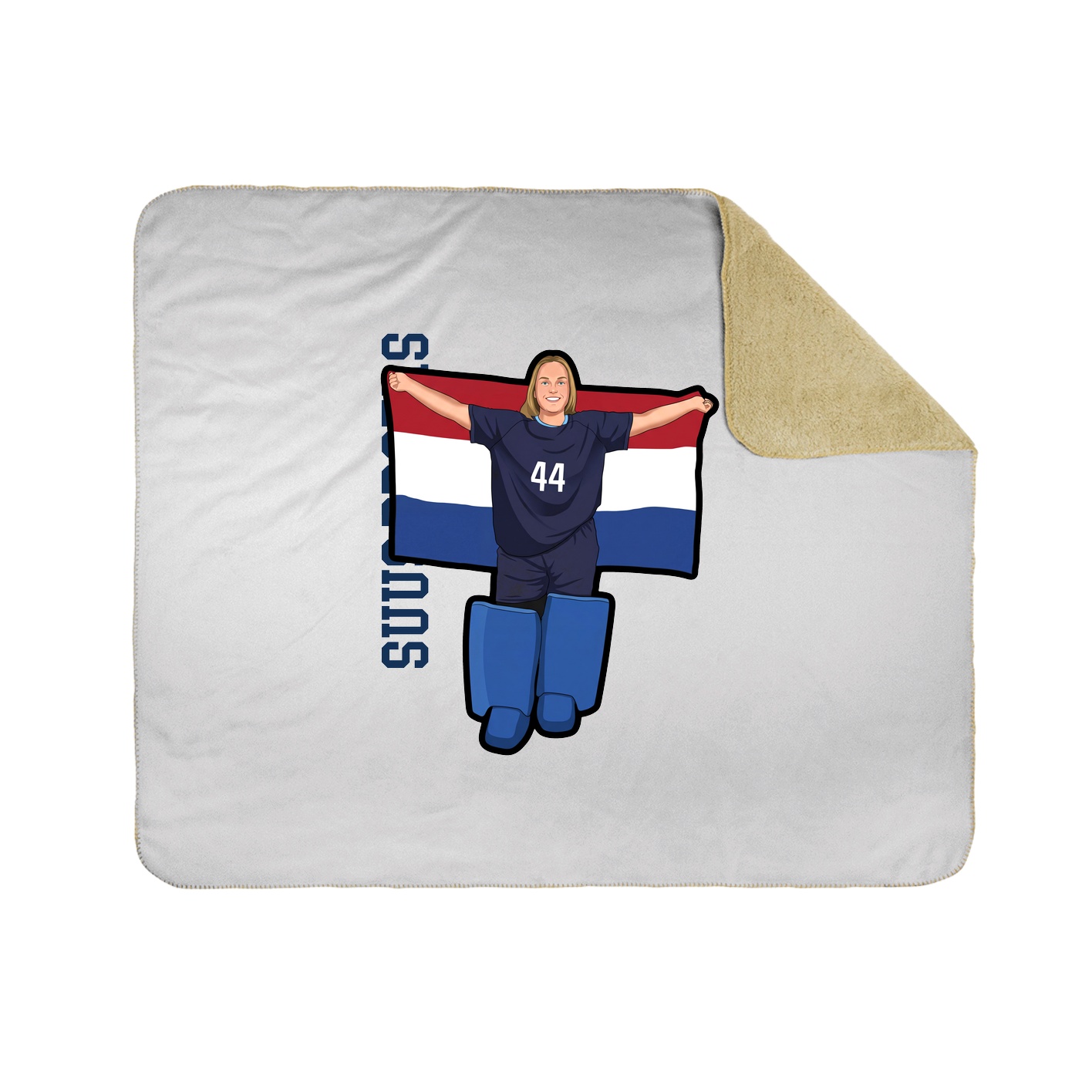 Throw Blanket — Name Vertical in White