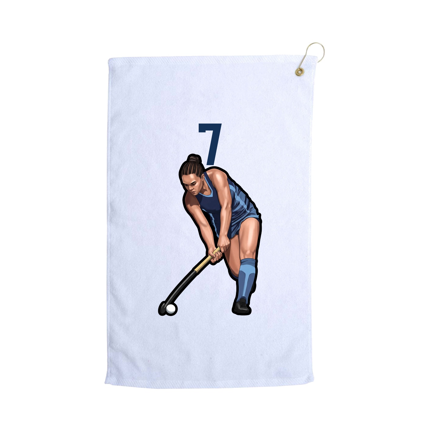 Golf Towel — Number Top in White