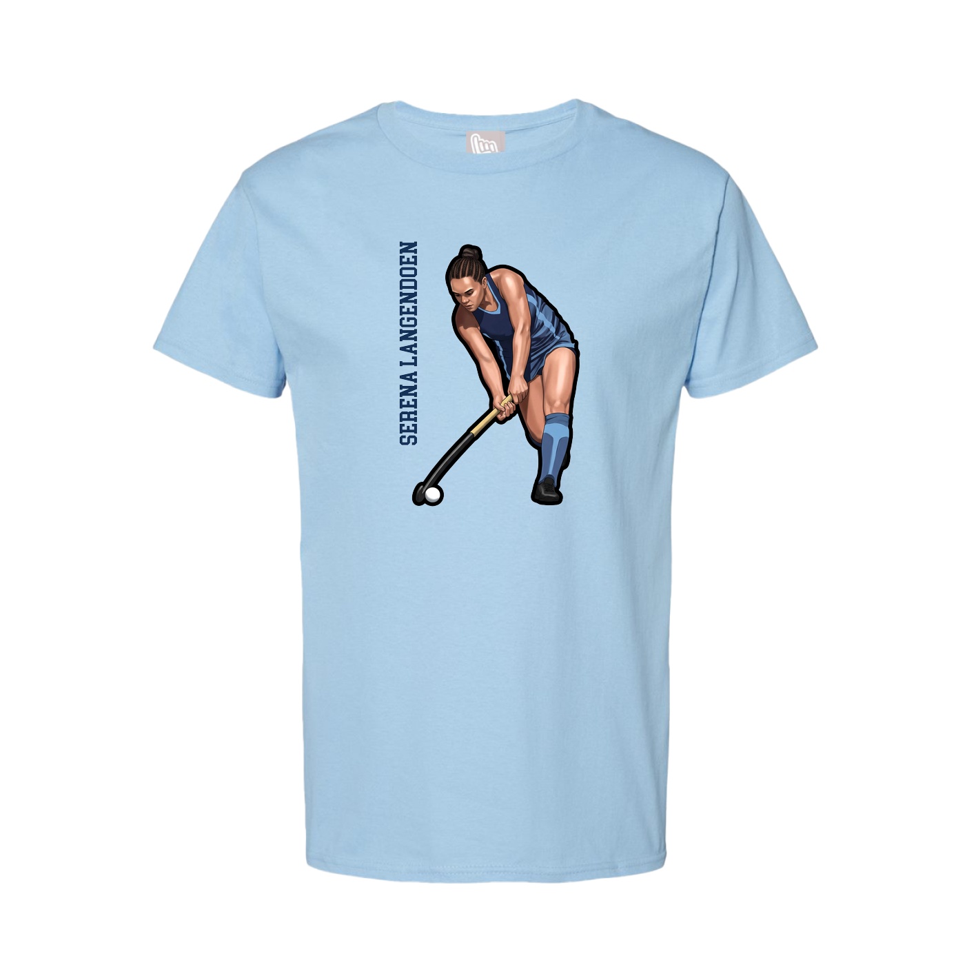 Tee — Name Vertical in Light Blue