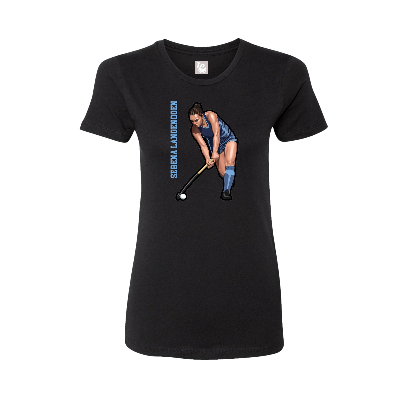 Womens Tee — Name Vertical in Black