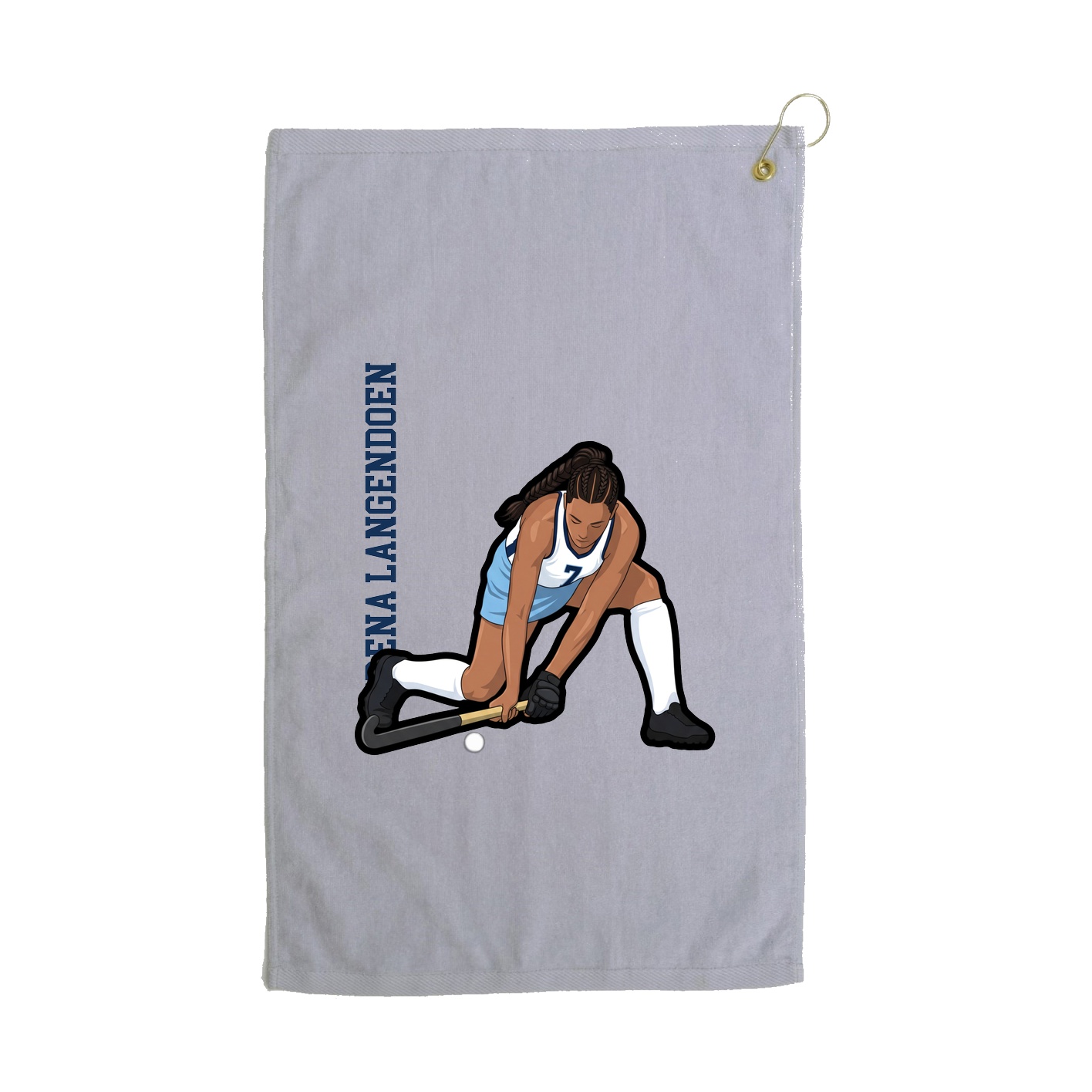 Golf Towel — Name Vertical in Grey