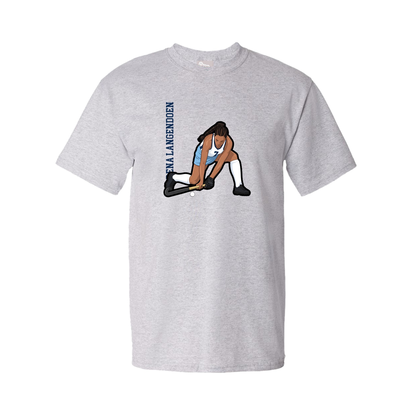 Youth Tee — Name Vertical in Grey