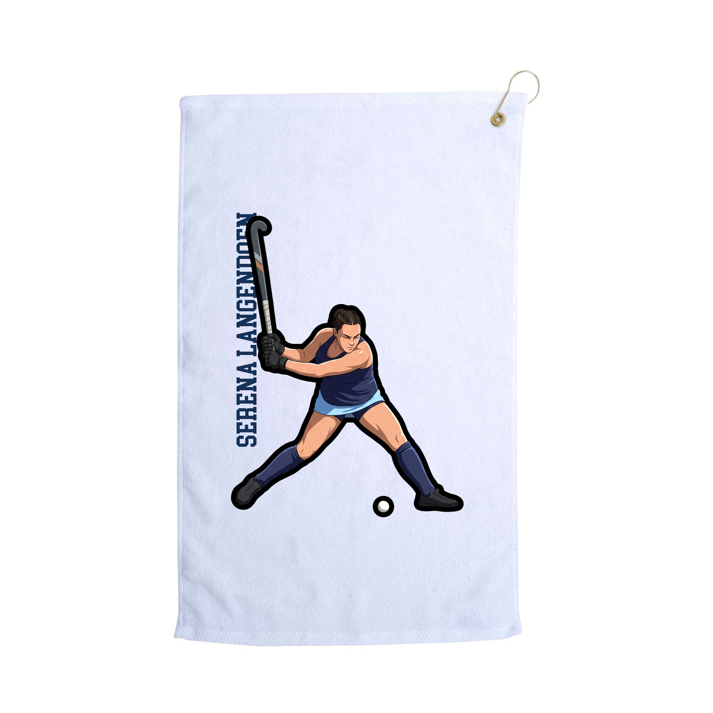 Golf Towel — Name Vertical in White