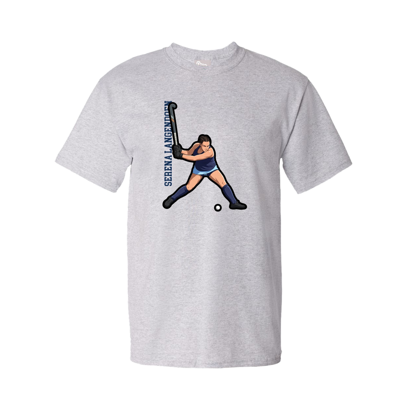 Tee — Name Vertical in Grey