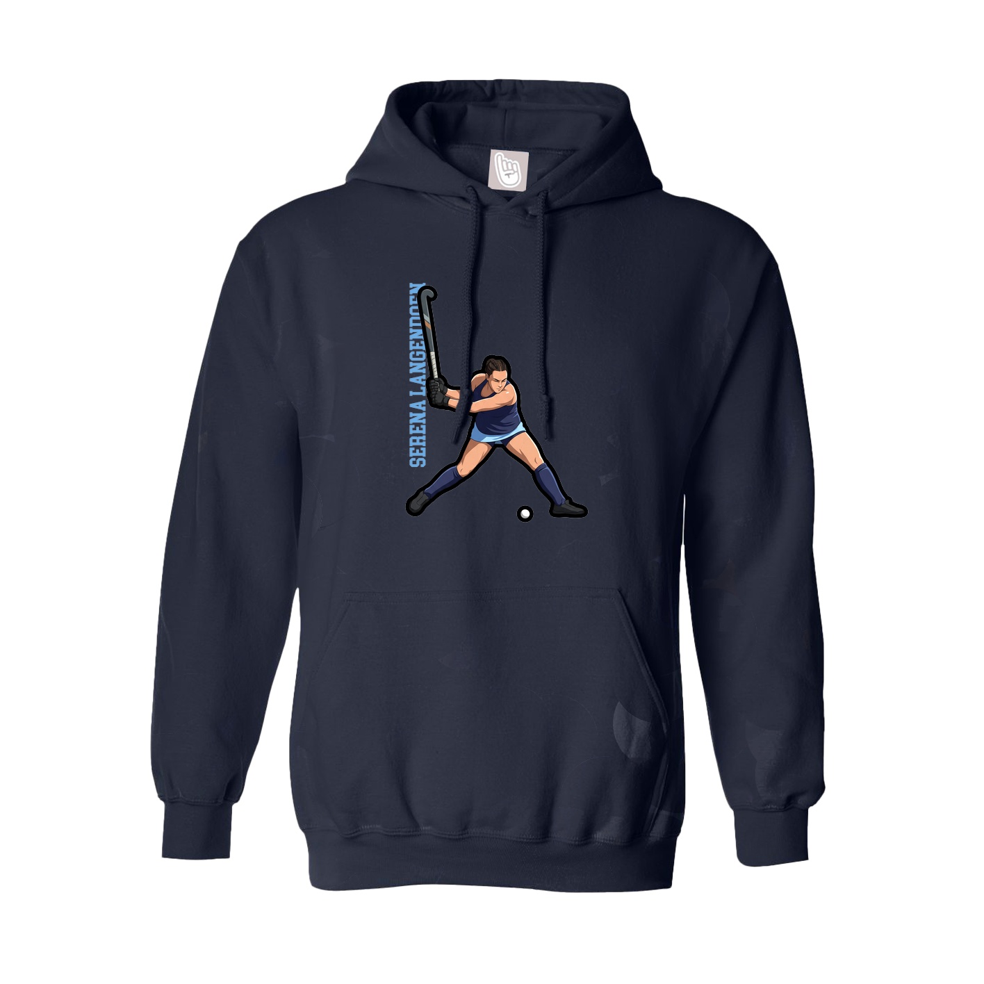 Youth Hoodie — Name Vertical in Navy
