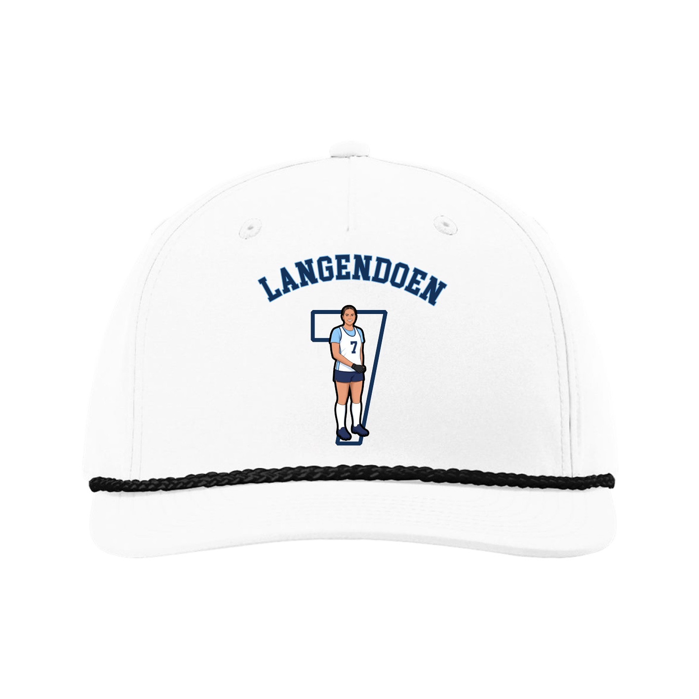 Five-Panel Classic Rope Cap — Shirsey Arch in White