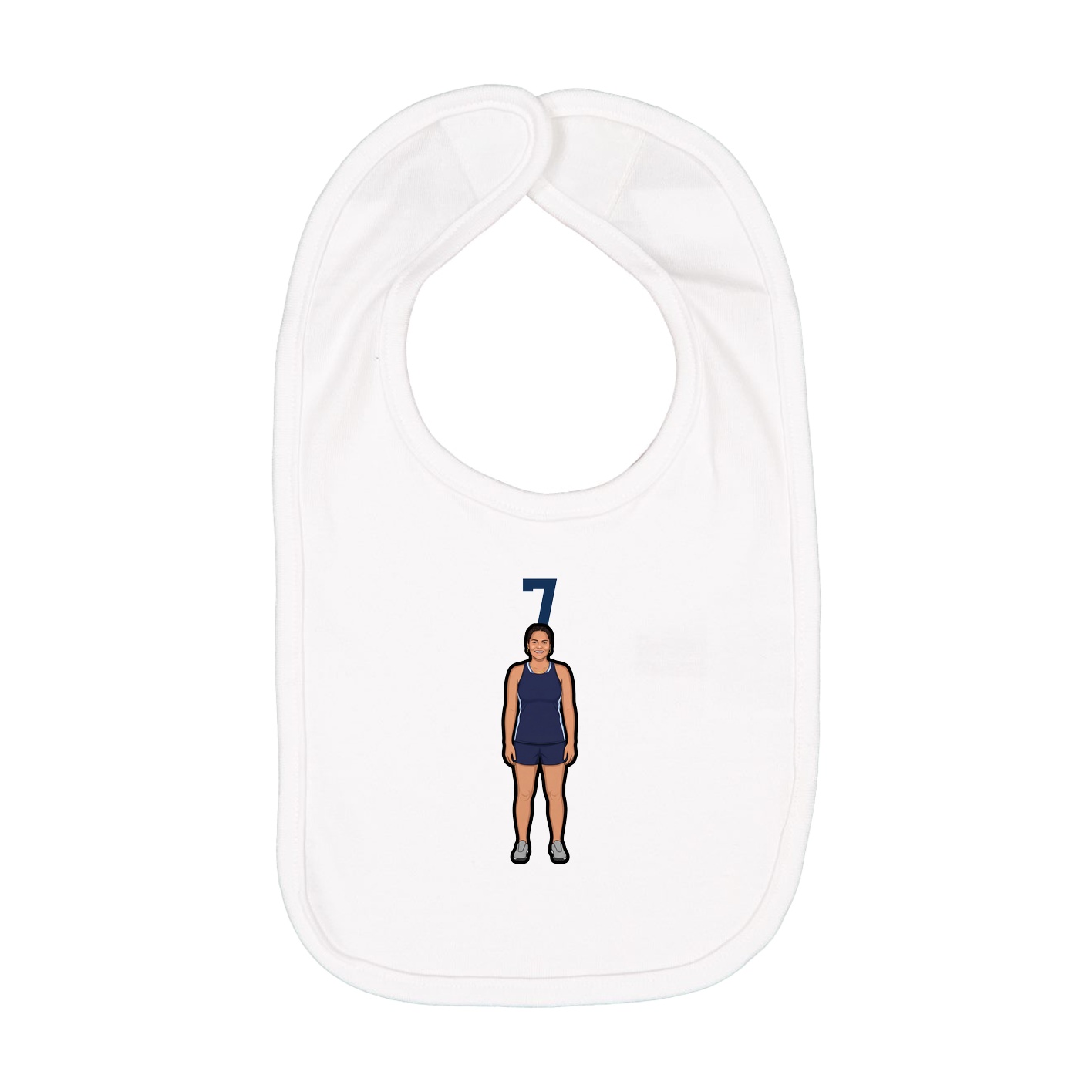 Infant Bib — Number Top in White