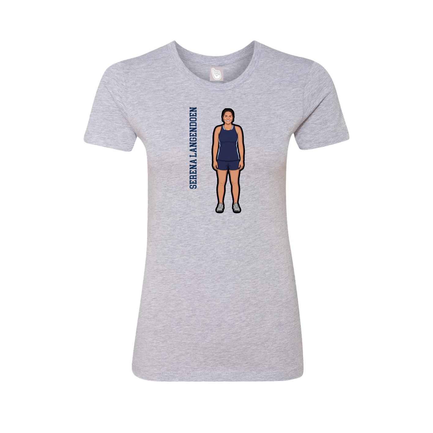 Womens Tee — Name Vertical in Grey