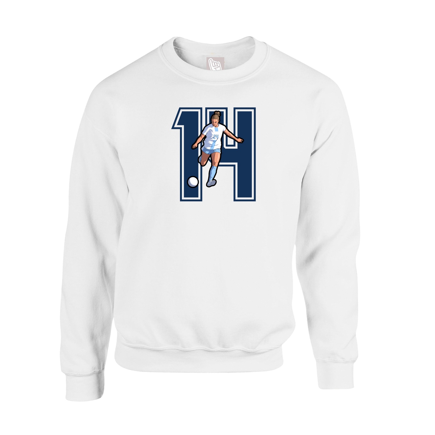 Fleece Crew — Number in White