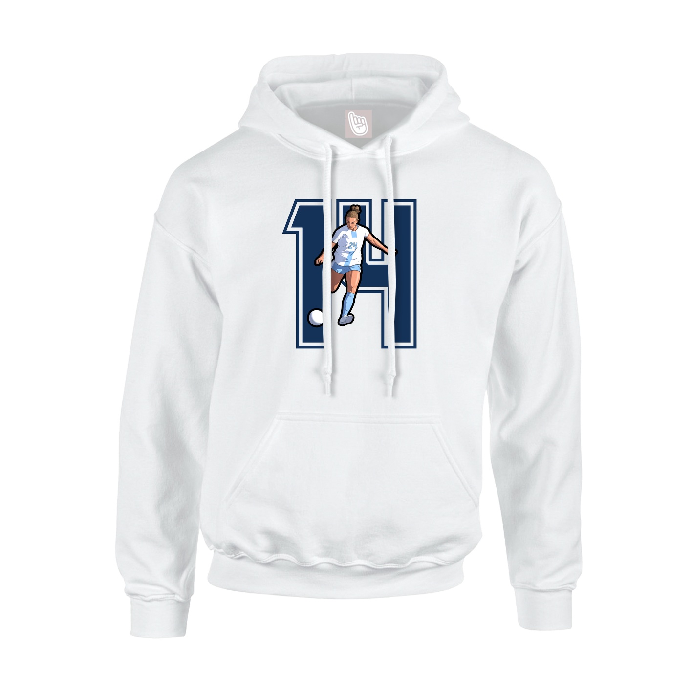 Youth Hoodie — Number in White