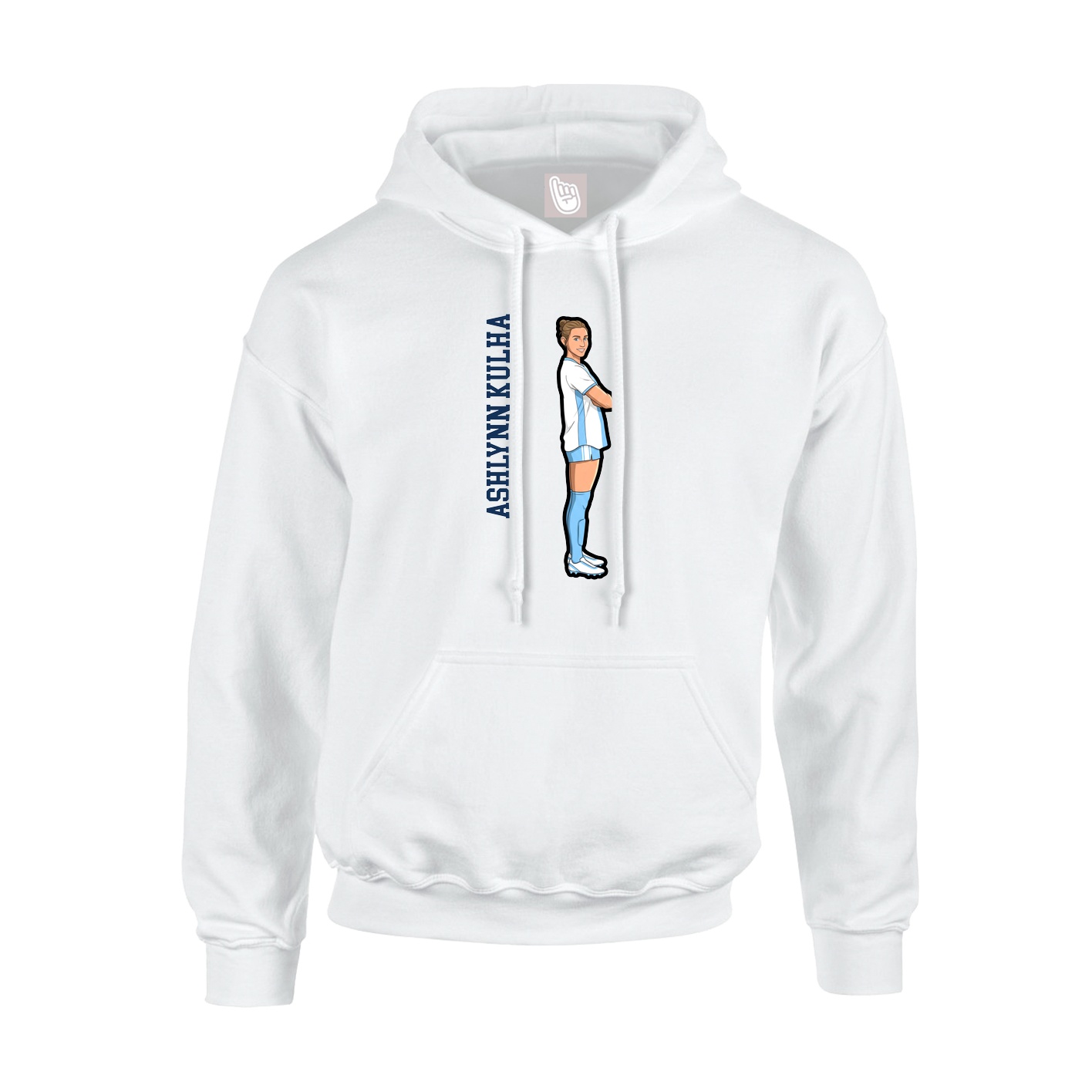 Youth Hoodie — Name Vertical in White