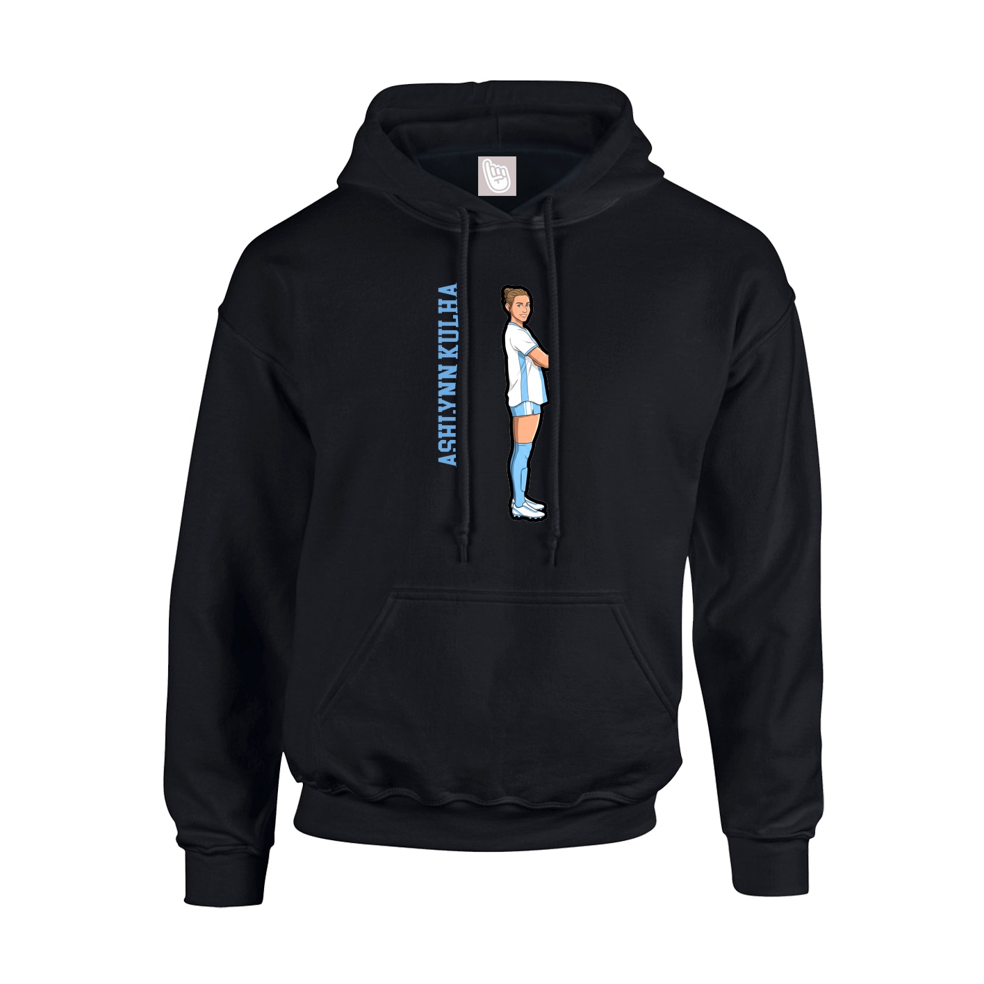 Youth Hoodie — Name Vertical in Black