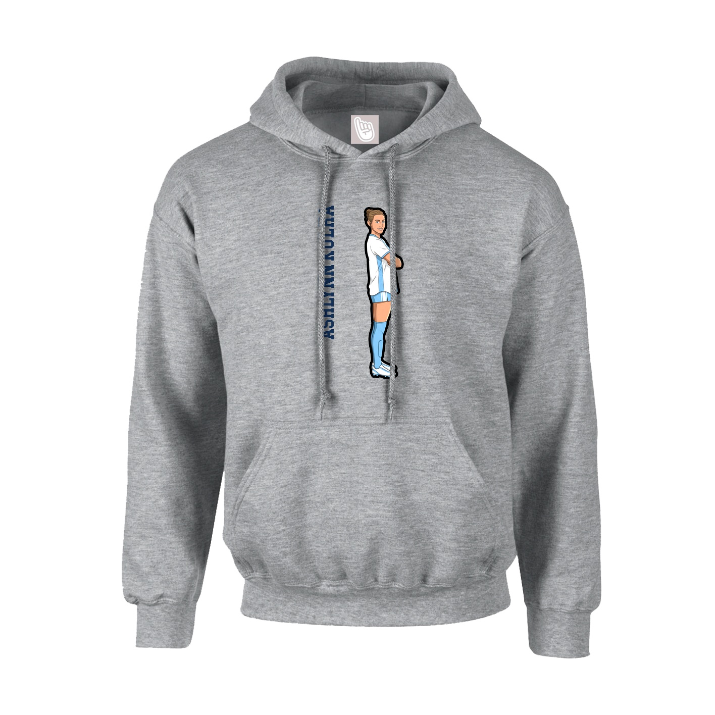 Youth Hoodie — Name Vertical in Grey