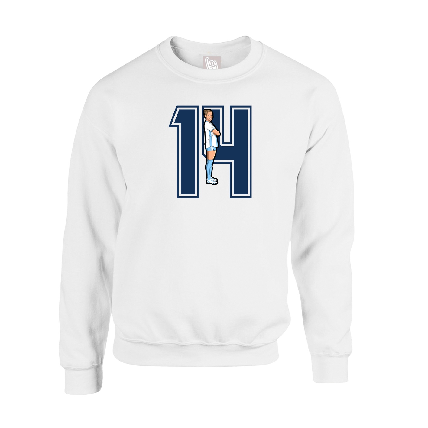 Fleece Crew — Number in White