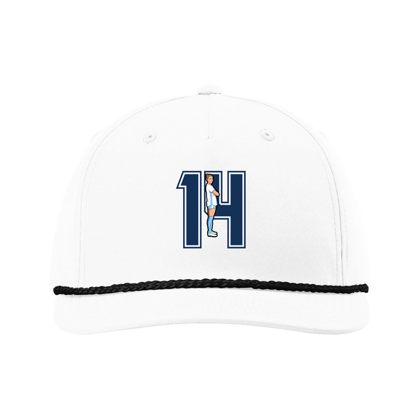 Five-Panel Classic Rope Cap — Number in White