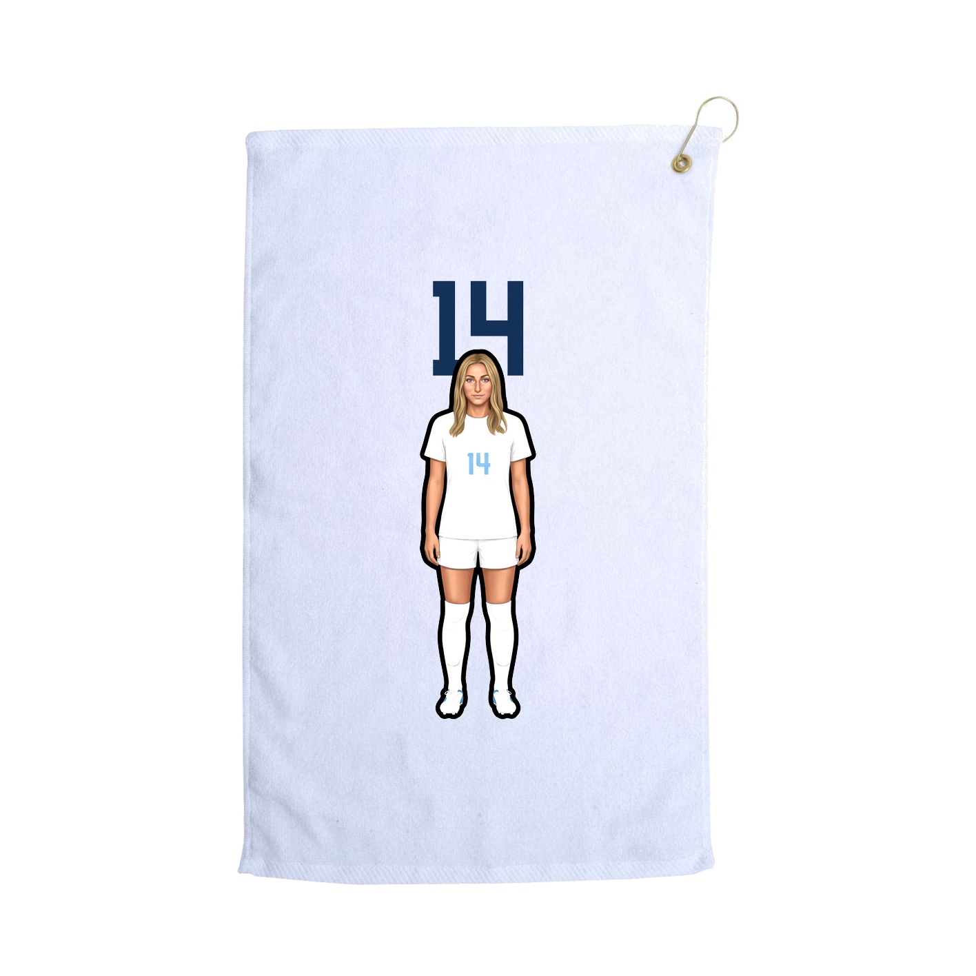 Golf Towel — Number Top in White
