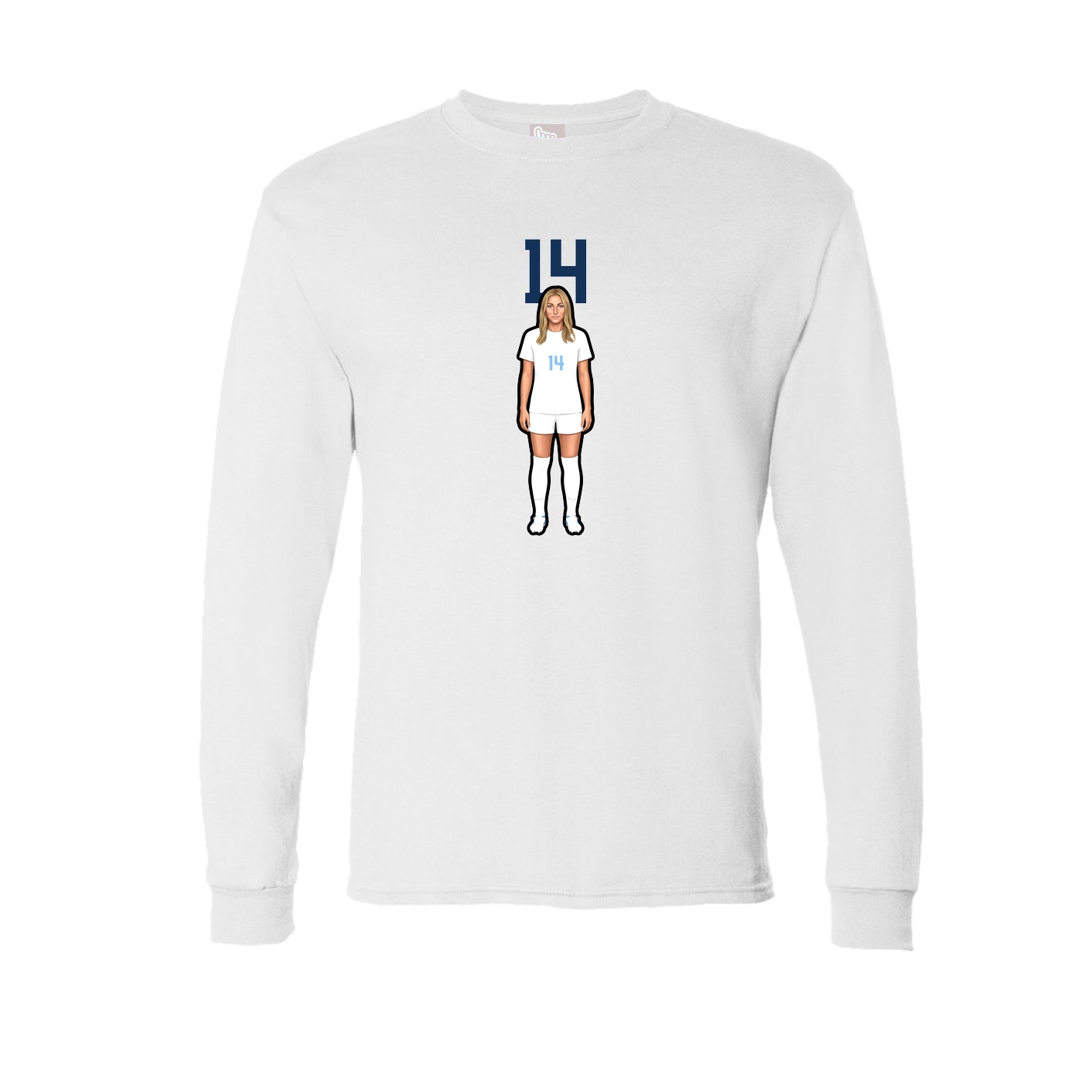Long Sleeve Tee — Number Top in White