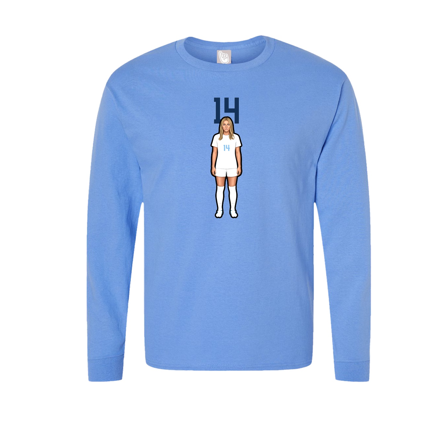 Long Sleeve Tee — Number Top in Powder Blue